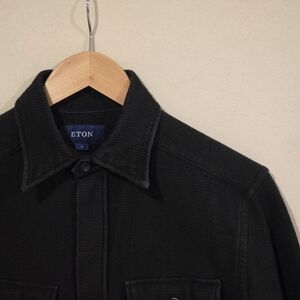 Eton Black Twill Cotton Overshirt S